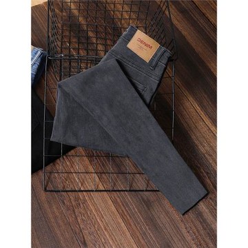 煙灰色牛仔褲女緊身小腳2025秋冬加絨深灰高腰顯瘦小個子顯高九分