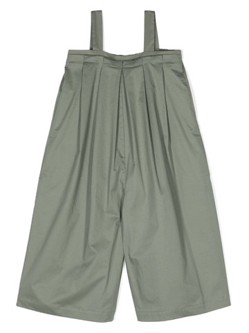 Il Gufo - pleated wide-leg jumpsuit - kids - Elastane/Cotton - 4 - Green