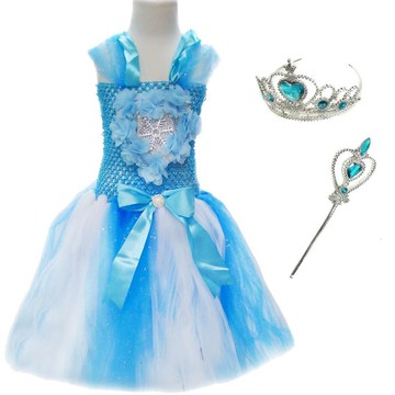 MODACore 摩達客 - 摩達客★cosplay派對裝扮派對變裝★冰雪Anna安娜小公主裝華麗三件組合(衣裙+皇冠+手杖)...