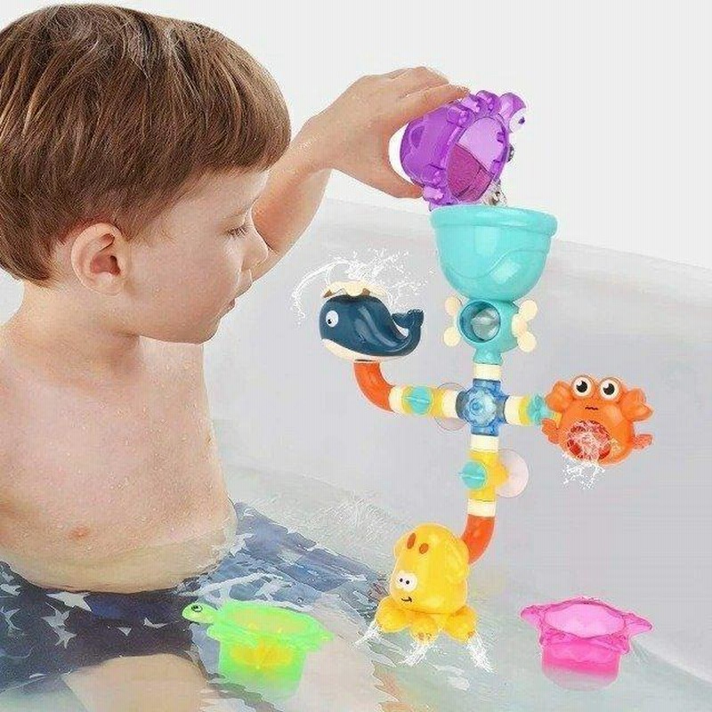 お風呂 おもちゃ 水遊び おもちゃ 知育玩具 水スプレー シャワーカップ 海洋動物 かわいい形 安全素材 強力な吸盤付き 赤ちゃん おもちゃ 男女共用 おふろ おもちゃ 出産祝い 入園祝い クリスマスプレゼント 誕生日 プレゼント