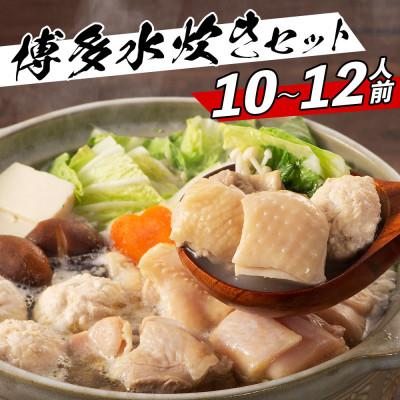 ふるさと納税 田川市 濃厚スープと注目の銘柄鶏の旨味がたっぷり!博多風水炊きセット 10〜12人前(田川市)