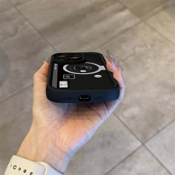 🔥南區現貨🔥黑色相機iPhone17promax手機殼蘋果16/15金剛砂14/13防摔12/11軟