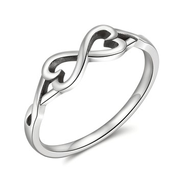 AchiCat．925純銀戒指．戀愛大無限．愛心．無限．尾戒．生日禮物．閨密．AS7004