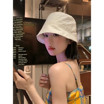 2025新款日系漁夫帽女夏季休閑薄款大帽檐顯臉小防曬遮陽水桶帽子