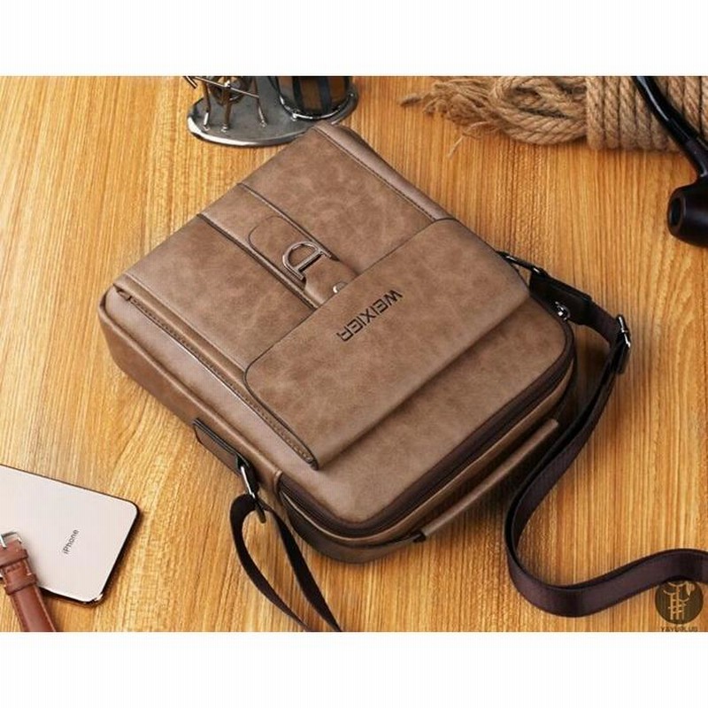 GLEN ビジネスバッグ 型押しロゴ レザー ブラウン NEW LINER（LUGGAGE LABEL） ラゲッジ レーベル ニューライナー