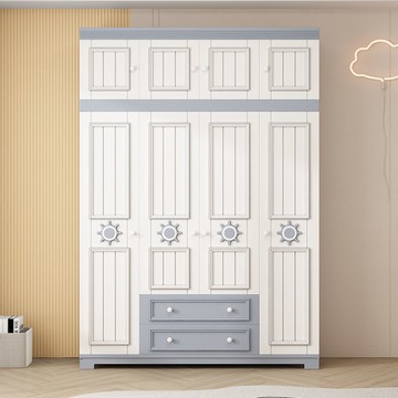 台灣公司貨 免運 兒童衣櫃男女孩衣櫥家用臥室實木生態板開門小型卡通衣櫃收納櫃子 快速發貨