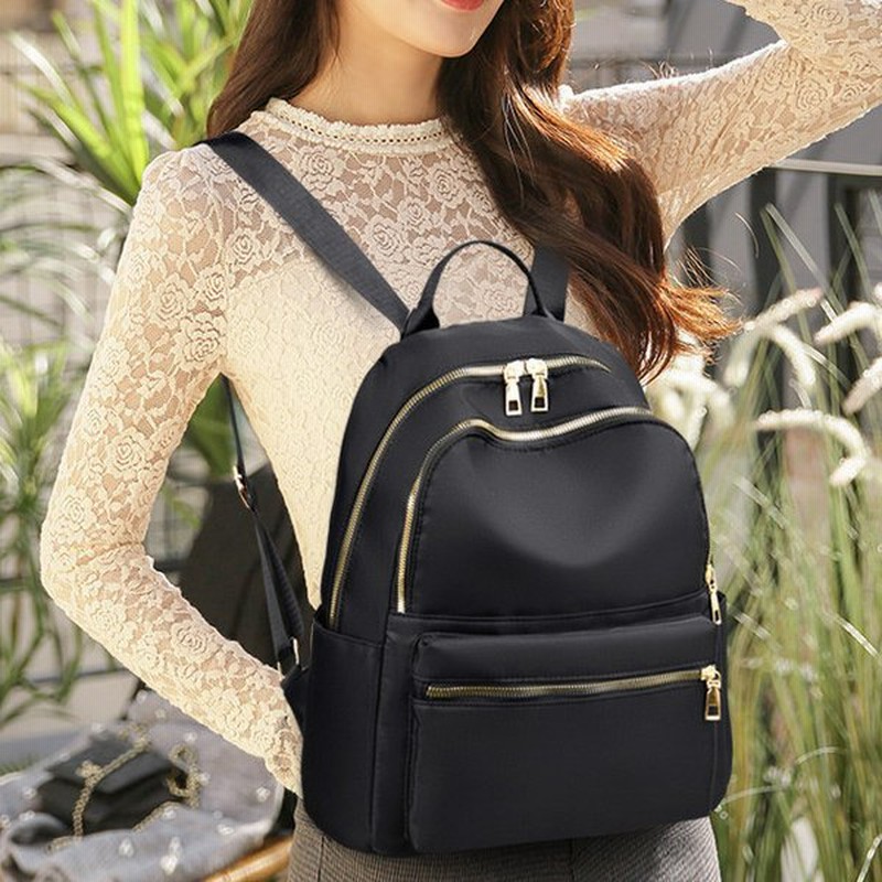 レディース リュック 2色 ブラック レッド ナイロン 軽量 リュックサック 通勤 通販 Lineポイント最大get Lineショッピング