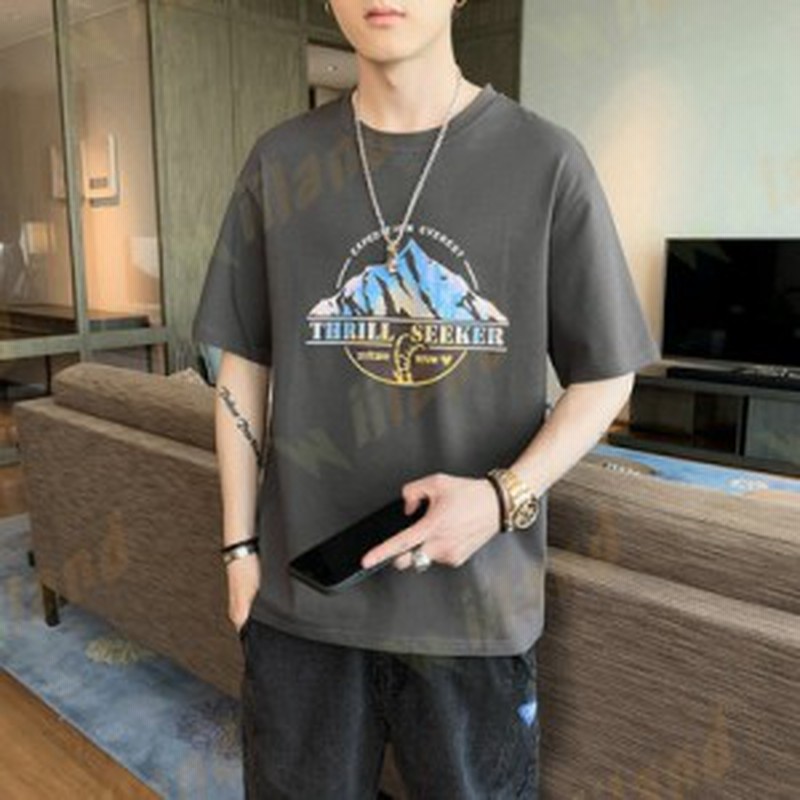 クルーネック メンズファッション 上着 半袖tシャツ メンズ カジュアル 大きいサイズ ゆったり Tシャツ 夏 通販 Lineポイント最大1 0 Get Lineショッピング