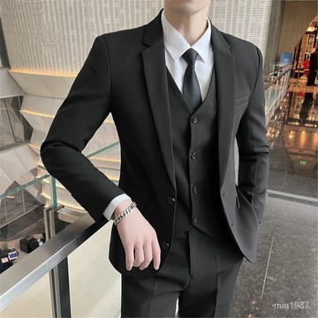 專櫃正品高級西裝男一整套墊肩西服馬甲套裝男士商務製服結婚禮服 D3TW