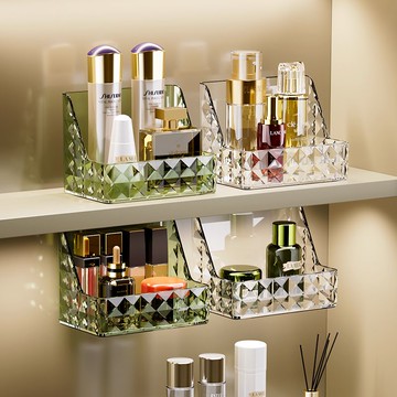 桌面收納/化妝置物架/收納/化妝盒/收納盒/收納/收納神器 鏡柜收納盒衛生間洗漱臺化妝品口紅置物架浴室柜壁掛式面膜整理盒