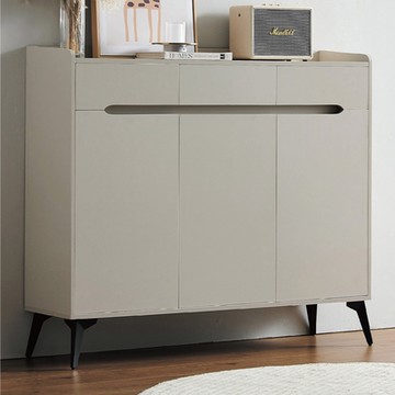 文創集 艾斯4尺三門三抽灰色鞋櫃-120x32x103cm免組