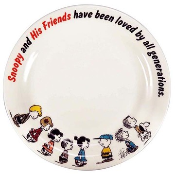 【震撼精品百貨】史奴比Peanuts Snoopy ~史努比 SNOOPY日製餐盤(好朋友們-齊步走-24cm)*21768
