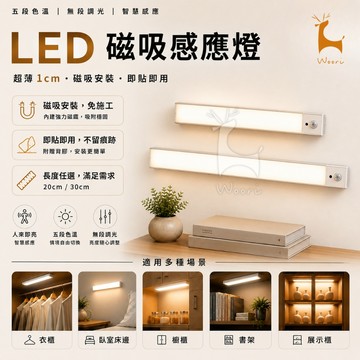 磁吸式LED感應燈 超薄感應燈  免佈線感應燈 人體感應燈 免佈線燈條 櫥櫃燈 衣櫃燈 小夜燈 走廊樓梯感應燈 多段調光