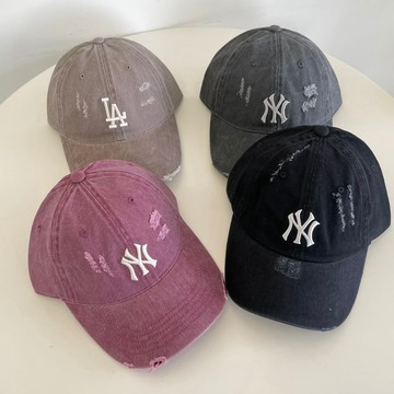🇰🇷 韓國KKOBA 現貨 MLB KOREA 牛仔 丹寧 割破款 老帽 帽子 Karina同款 李時安同款 棒球帽