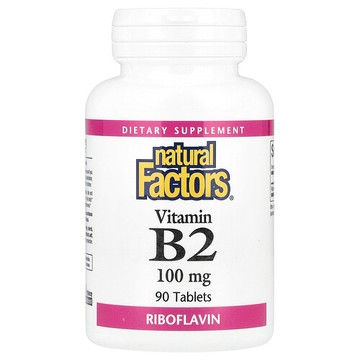Natural Factors, 維生素 B2，核黃素，100 毫克，90片