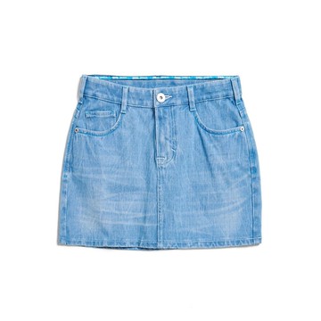EDWIN 迦績JERSEYS 超特彈力丹寧短裙-女款 (拔淺藍) #短裙