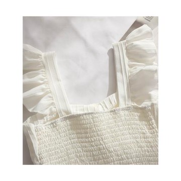 小飛袖吊帶上衣女小個子外穿帶胸墊甜美純欲甜辣無袖小背心設計感