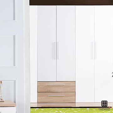 【Hampton 漢汀堡】朵勒絲系列2.5尺衣櫃(二抽)-75x57x196cm