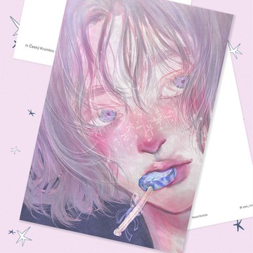 Naschkatze in Cesky / 明信片手繪插畫 (YeoRnn) 女孩