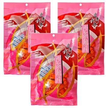 長松食品 台灣好味 沙茶魚片  100g  3包