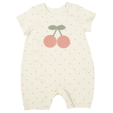 akachan honpo - 短袖兔裝-毛巾布材質造型圖案-米白色