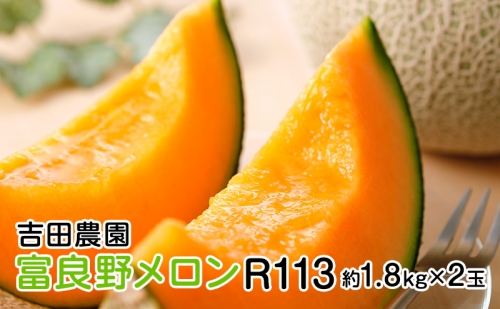 北海道 富良野 メロン R113 約1.8kg×2玉 (吉田農園)