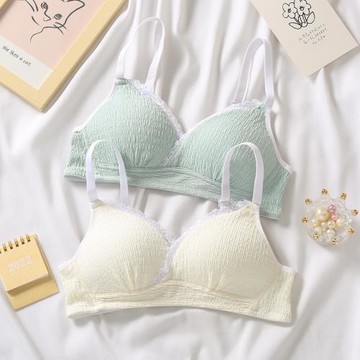 內衣女小胸聚攏收副乳無痕純欲學生少女白色夏季薄款大胸顯小胸罩