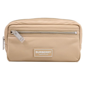 BURBERRY 8104496 品牌LOGO輕尼龍手拿包/萬用包.卡其