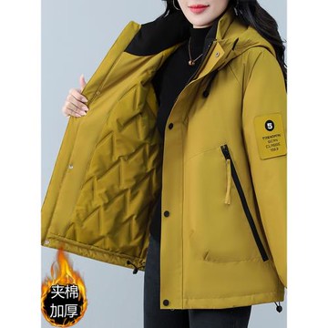 (免運)二棉沖鋒衣女秋冬季2025新款石墨烯一體加厚保暖棉襖外套中年媽媽