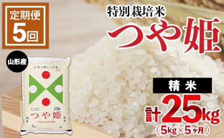 山形産 特別栽培米 つや姫 5kg×5ヶ月(計25kg) FZ21-333