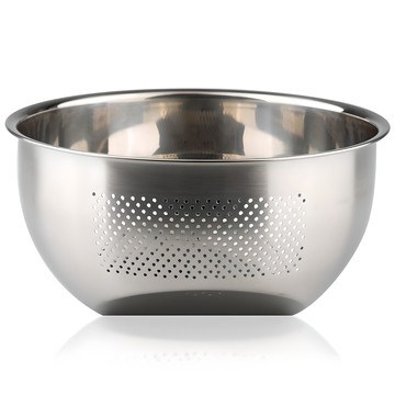 Persipilo 多功能不鏽鋼洗米蔬果瀝水盆  1個  不鏽鋼色  小號(22 x 11.5 公分)