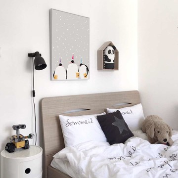 醉醺醺的企鵝三兄弟-工作室掛畫/沙發/複製畫/新家佈置/角落裝飾