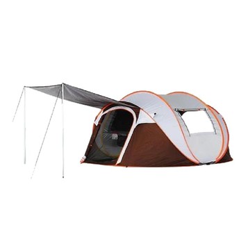 XINCHANG 戶外4-6人全自動秒開帳篷-前廳升級版 加專用防潮墊(4-6人專用) 綠灰色