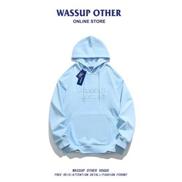 WASSUP OTHER潮牌秋季美式復古重磅連帽衛衣男2023新款情侶上衣