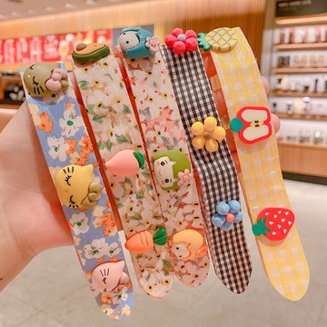 女孩可愛魔術貼發箍女童碎發整理神器寶寶卡通發卡兒童劉海貼發飾