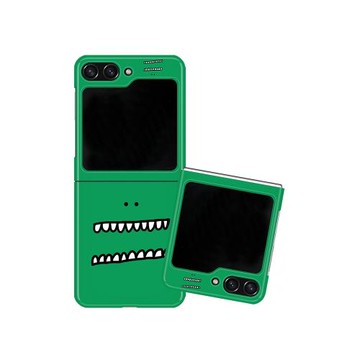 可愛綠牙齒適用三星zflip7fe手機殼zflip6折疊屏flip5全包W25心系天下保護套超薄大視窗小眾女新款高級感防摔