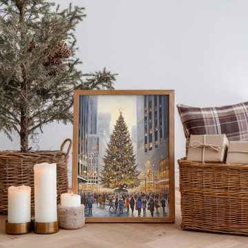 歡樂耶誕風格 / 城市聖誕之光 聖誕掛畫 海報 無框畫