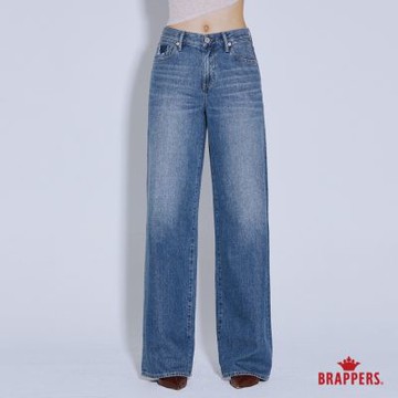 BRAPPERS 女款 Boy friend系列-中腰全棉直筒褲-深藍