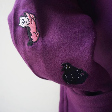 自拍可愛粉嫩小波狗狗 細棉刺繡貼布 繡花別針