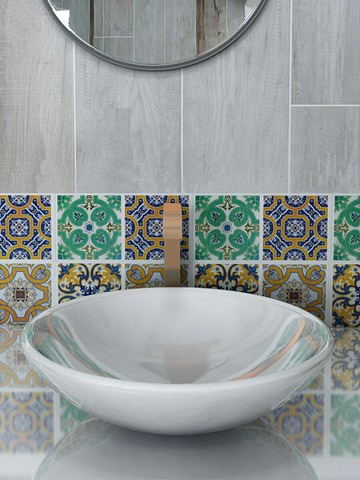 馬賽克墻紙自粘廚房防油衛生間浴室客廳腰線貼田園瓷磚墻貼紙防水