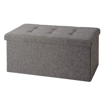 雙人折疊收納椅 收納箱 穿鞋凳 沉穩灰