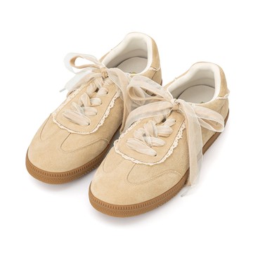 D+AF 【Disney】愛麗絲蕾絲花邊真皮德訓鞋