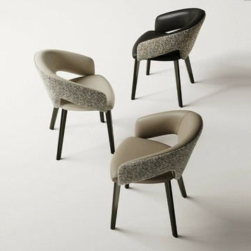 【含稅/免運】 意式極簡現代餐椅設計師款高級感靠背椅樣板間酒店椅售樓處洽談椅