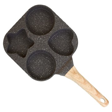 HONDONI 日式麥飯石日月星辰早餐鍋煎蛋神器/不沾鍋 V7 黑色  19cm  1個