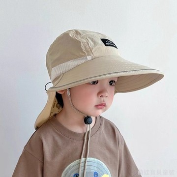 【簡約山係】男童帽子 中小童薄款遮阳披肩速干帽 男童户外渔夫帽防紫外线 男童盆帽  男童防曬遮阳帽 男童漁夫帽 登山帽