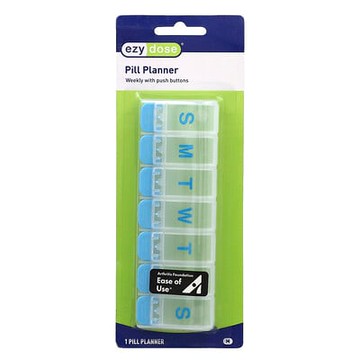 Ezy Dose, 帶有按壓按鈕的每週方劑丸計劃器，中號，1 個