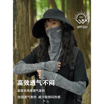 夏季冰絲防曬面罩女防紫外線遮陽護頸全臉面紗戶外騎行薄款臉罩男