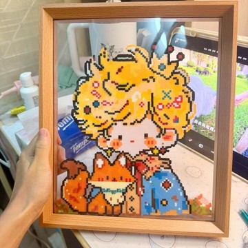 夯貨🏆本土直出✨手工拼豆相框 DIY 創意展示空畫框 裝裱擺臺拼豆作品擺件禮物相框 手作成品收納展示框