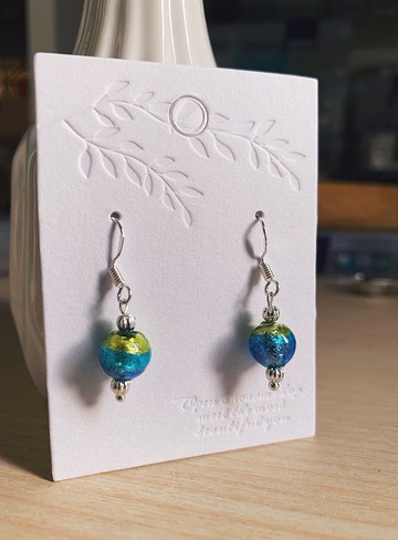 【琉璃系列】迷你三色琉璃珠耳環