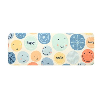 ANTIAN 羊羔絨臥室床長條地墊/客廳房間榻榻米地毯/毛絨保溫毯/沙發保暖腳墊  120 x 40cm  笑顏逐開 米色